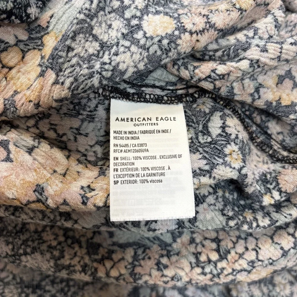 American Eagle Lace Tiered Floral Maxi Dress Women XS Multi Boho Prairie Cottage